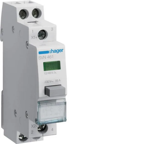 Painike Hager merkkivalolla SVN461 2S+VIH MV 12-48V AC/DC
