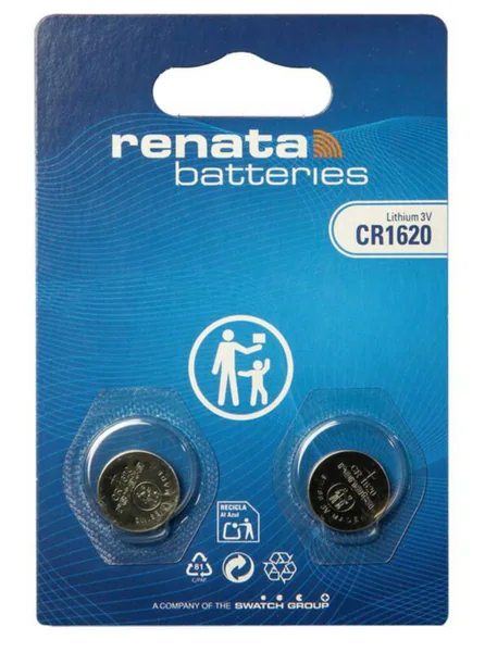 Paristo nappi lithium Renata CR1620/BP2 3V/68MAH BLISTER