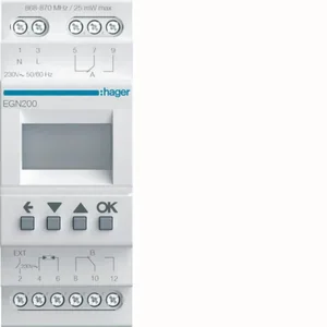 Kellokytkin Hager EGN200 2K/16A monit. BT 2M DIN - KELLOKYTKIN DIGITAALINEN HAGER EGN200 2K/16A MONIT. BT 2M DIN