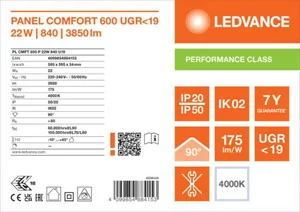 Moduulivalaisin Ledvance Panel PFM Comfort GEN2 600 - MODUULIVALAISIN PANEL PFM PL CMFT 600 22W 840 MP