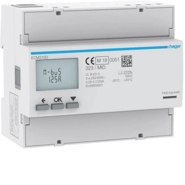 Energiamittari UTU suoramittaus, mid-hyväksytty ECM310D 3V SUORA 125A MBUS MID