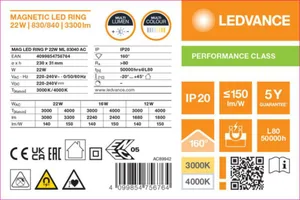 LED-moduuli Ledvance Magnetic Led Ring - LED-MODUULI LEDVANCE MAG RING 230MM 22W CCT ML 230V