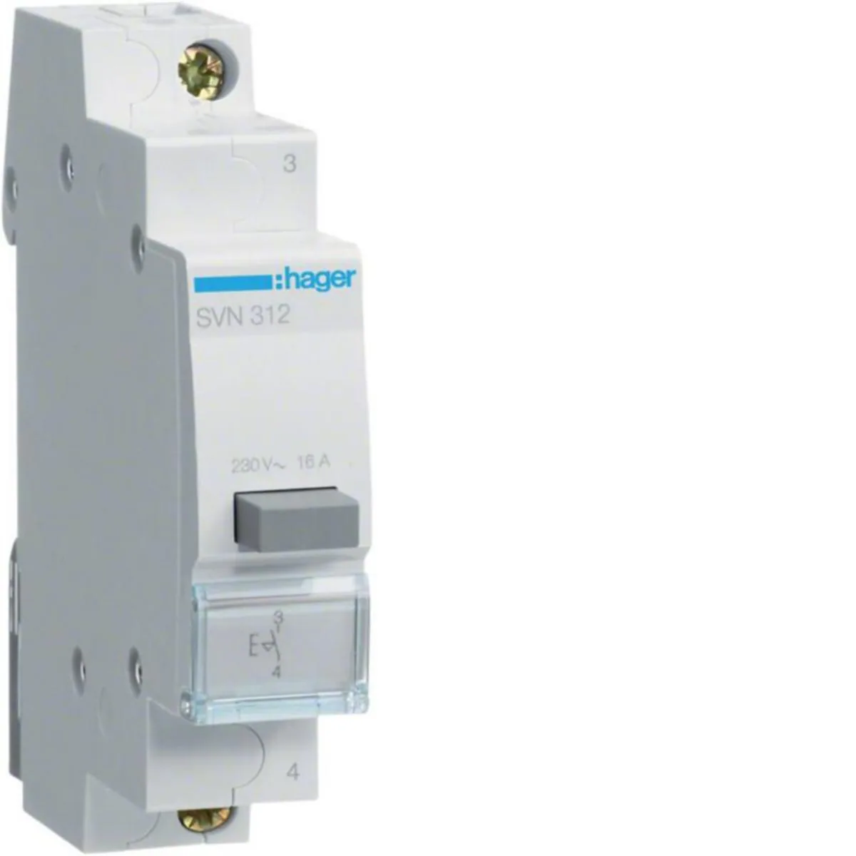 Painokytkin Hager - PAINIKEKALUSTE DIN HAGER SVN312 1S 230VAC
