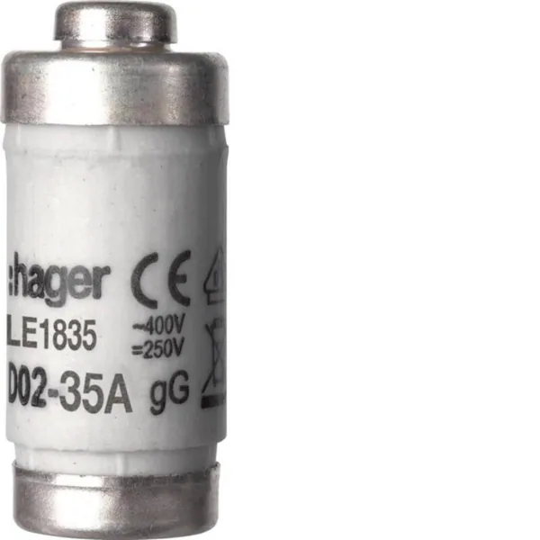 Tulppasulake Hager LE1835 D02/E18 GG 35A 400V