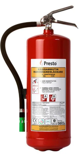 Vaahtosammutin Presto SAMMUTIN 6 L S6 ECO PLUS 34A 183B VAAHTO
