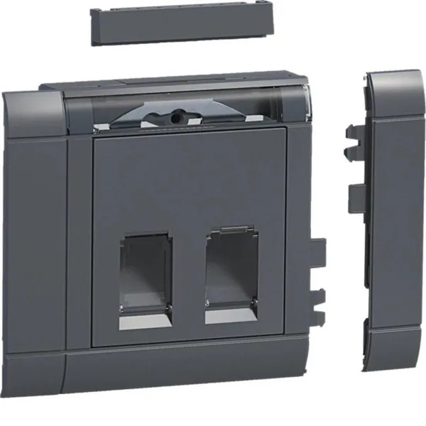 Kanavadatarasiapakkaus Hager Ecoline GSETDM102 2xRJ45 Keystone blck