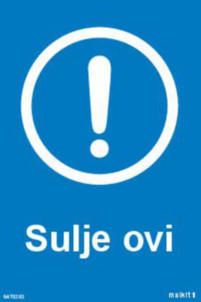Merkintätarra Malkit Paloala SULJE OVI 80X120