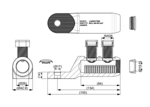 Ruuvikaapelikenkä Ensto Sähköverkot - RUUVIKAAPELIKENKÄ ENSTO AL/CU 185-400 MM², Ø17
