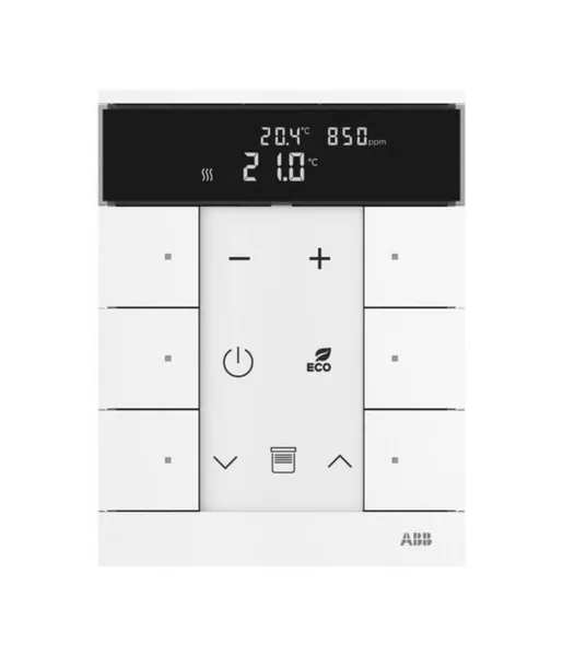 Huonetermostaatti ABB-free@home ABB FREEHOME 6-OS T CO2 RH VOC VAL