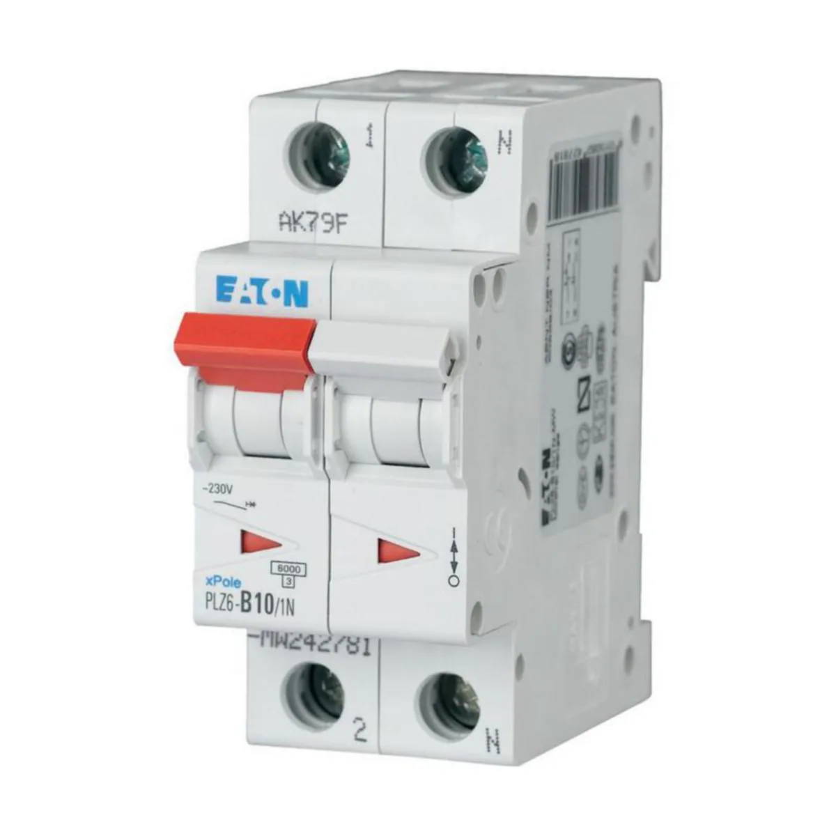 Johdonsuojakatkaisija Eaton Xpole PLZ6-D10/1N-MW