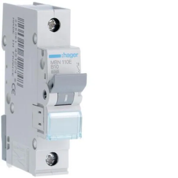 Johdonsuojakatkaisija Hager MBN110E 1x10A B-KÄYRÄ 6kA