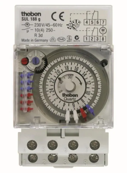 Kellokytkin analoginen Theben SUL 188 G