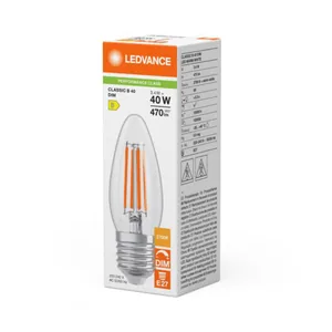 Kynttilälamppu Ledvance Performance Classic - KYNTTILÄLAMPPU LEDVANCE CLB 3,4W/827 470LM E27 DIM CL