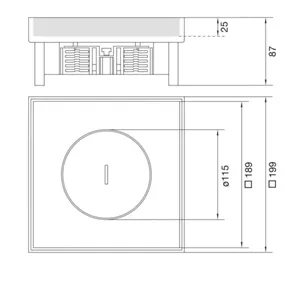 Lattiarasia Hager electraplan.VE-EE EKQ060 RST - LATTIARASIA ELECTRAPLAN.VE-EE EKQ060 RST 200X200 PUTKI 25MM