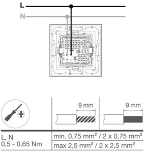 Pistorasia Hager S.1 - PISTORASIA S.1 1USB/3,25A/230V 65W UR S.1/BX