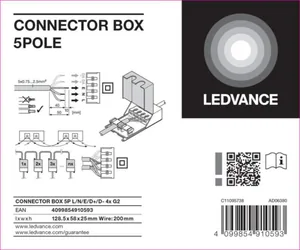 Kytkentäkotelo Ledvance Panel PFM - SÄHKÖINEN LISÄTARV PANEL PFM CONNECTOR BOX 5P DALI 4KPL
