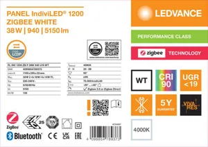 Moduulivalaisin Ledvance Panel IndiviLED® - MODUULIVALAISI PANEL INDIVILED PL INDV 1200 38W 940 ZIGBEE WT