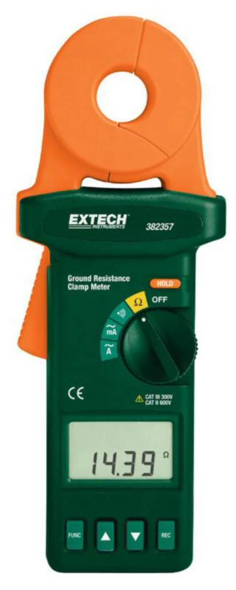 Maadoitusvastusmittari pihtimalli 382357 Extech - MAADOITUSVASTUSMITTARI EXTECH TRUE RMS AC 0.2mA-30.00A