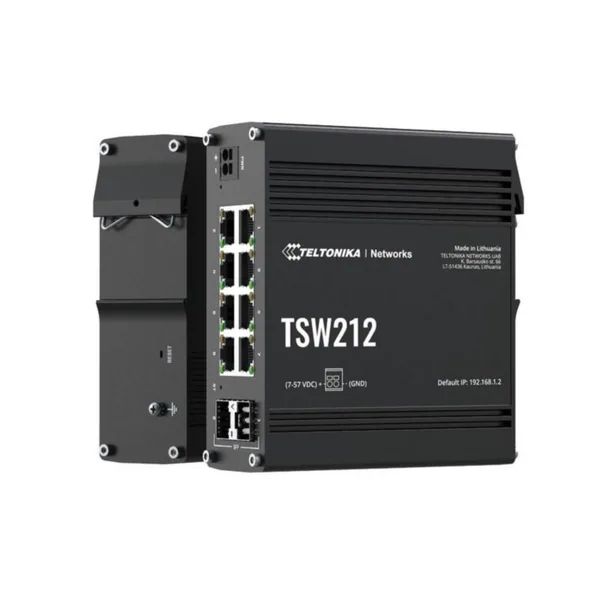 Ethernet kytkin Teltonika 8XGB+2XSFP HALL. L2+ L3 DIN