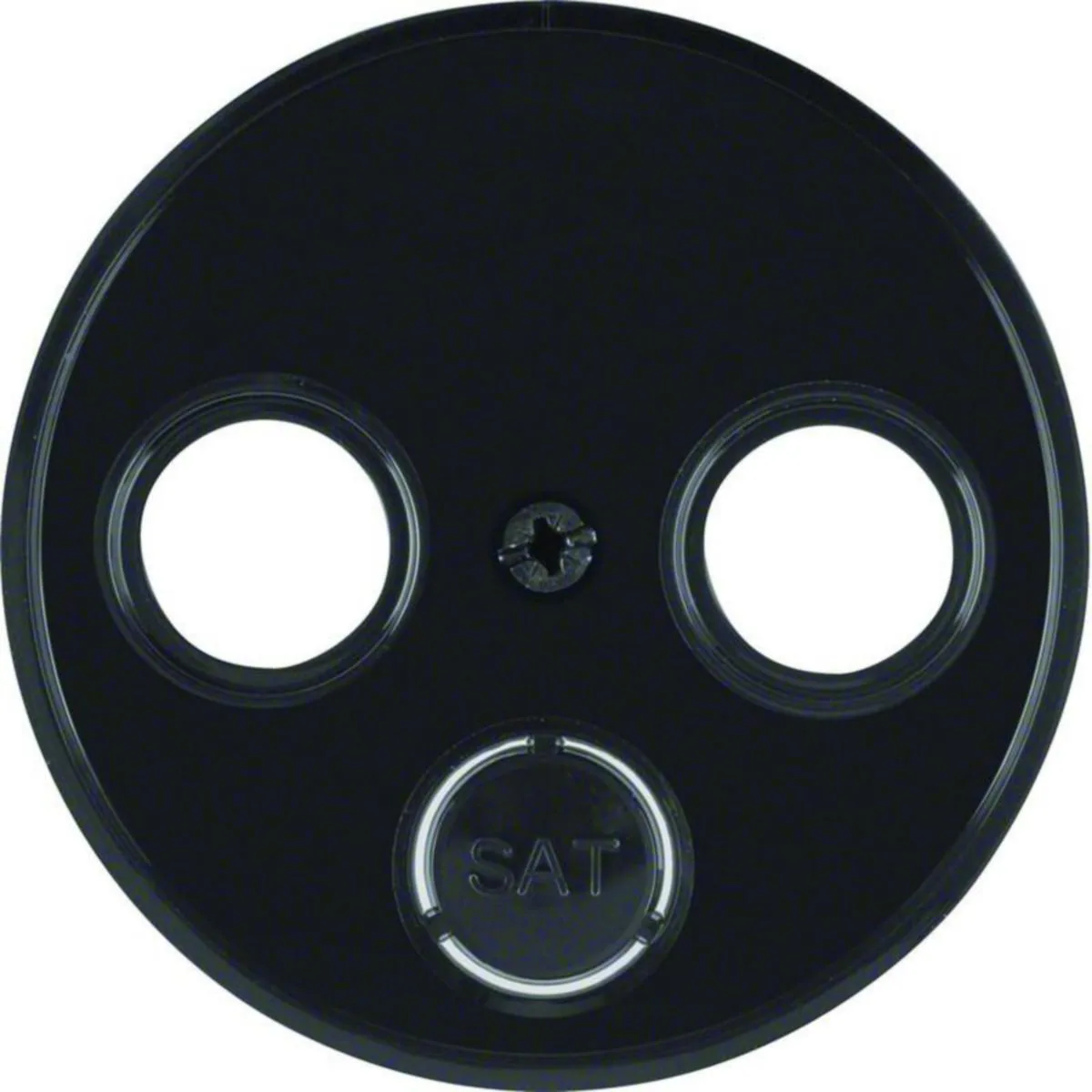 Keskiölevy Hager R.1 ant. outlet TV+R(+SAT) black – musta
