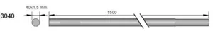 Mastoputki Finnsat Televes 40mm - MASTOPUTKI FINNSAT 40*1500MM