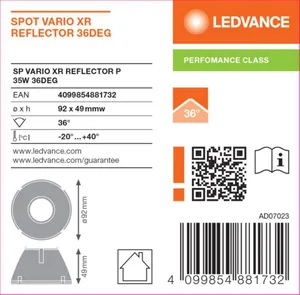 Heijastin Ledvance Spot Vario - ALASVALO LEDVANCE SP VARIO XR REFLECTOR 35W 36D