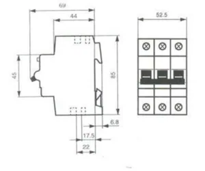 Johdonsuojakatkaisija ABB S200 B-käyrä 3-nap - JOHDONSUOJAKATKAISIJA S200 S203-B6 3-NAP B6A