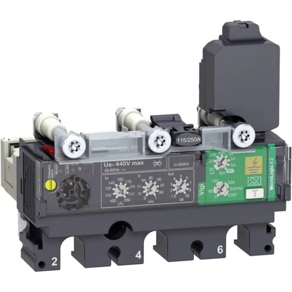 Kompaktikatkaisijan suojarele Schneider Electric ComPactT MicroLogic 3P 4.2 VIGI 100A