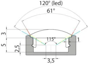 LED-alumiiniprofiili Airam Slimline 7 Optical - LISÄTARVIKE SLIMLINE 7 OPTICAL Profiili 1m 30D AL ACC