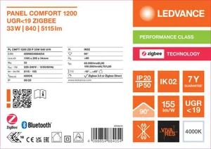 Moduulivalaisin Ledvance Panel PFM Comfort GEN2 1200 - MODUULIVALAISIN PANEL PFM PL CMFT 1200 33W 840 MP ZIGBEE