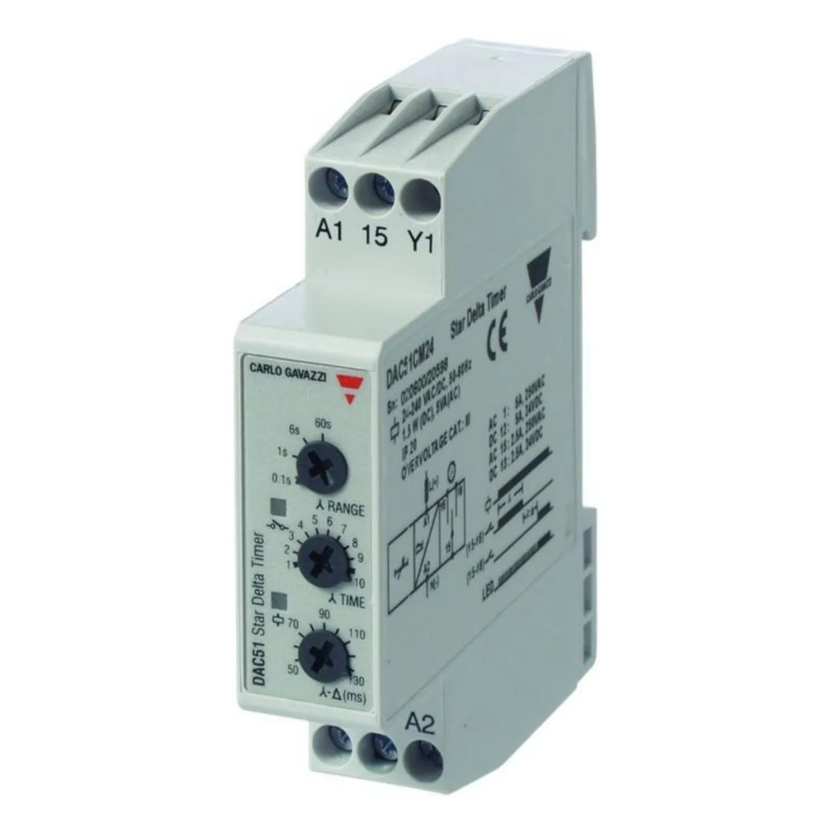 Aikarele Carlo Gavazzi - AIKARELE TYÖ/TAUKO CG DCB51CM24 0.1S-100H 1VK/8A