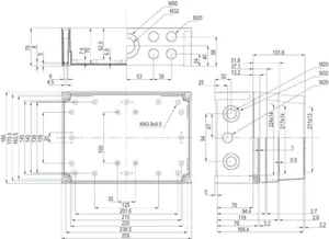 Asennuskotelo PCM Fibox MNX 255x180 - ASENNUSKOTELO PC FIBOX PCM 200/100 XG