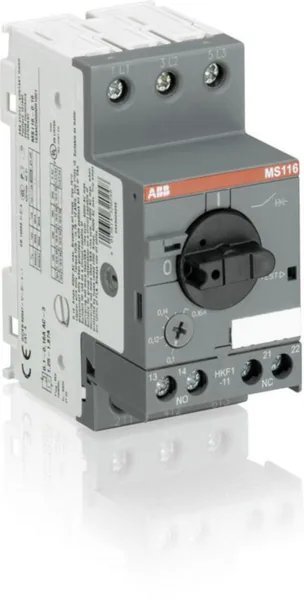 Moottorinsuojakatkaisija + apu-/ hälytyskosketin ABB MS116+HKF MS116-0.25-HKF1-11