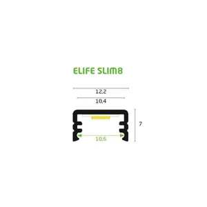 Valoprofiili ELIFE Slim8 - VALOPROFIILI/-NAUHA ELIFE AL 12X7X2000 HAR