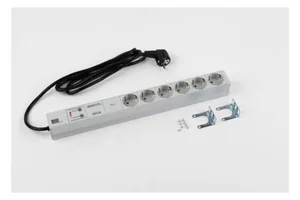 Jatkopistorasia Bachmann 19" - JATKOPISTORASIA BACHMANN 19" PDU BASIC 1U, 6 X PR+YLIJ.