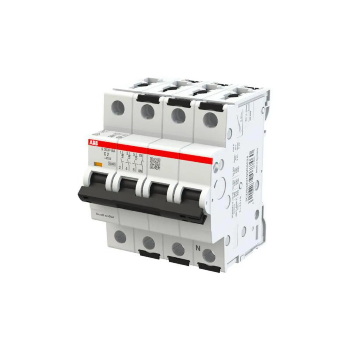 Johdonsuojakatkaisija ABB S300P 4-NAPAINEN 3+N C-KÄYRÄ 2A