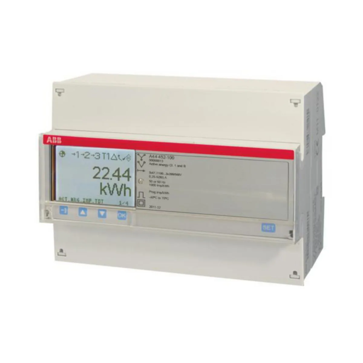 Energiamittari ABB EQ 3-VAIHE, 6A 500VAC, 1-4 TARIFF