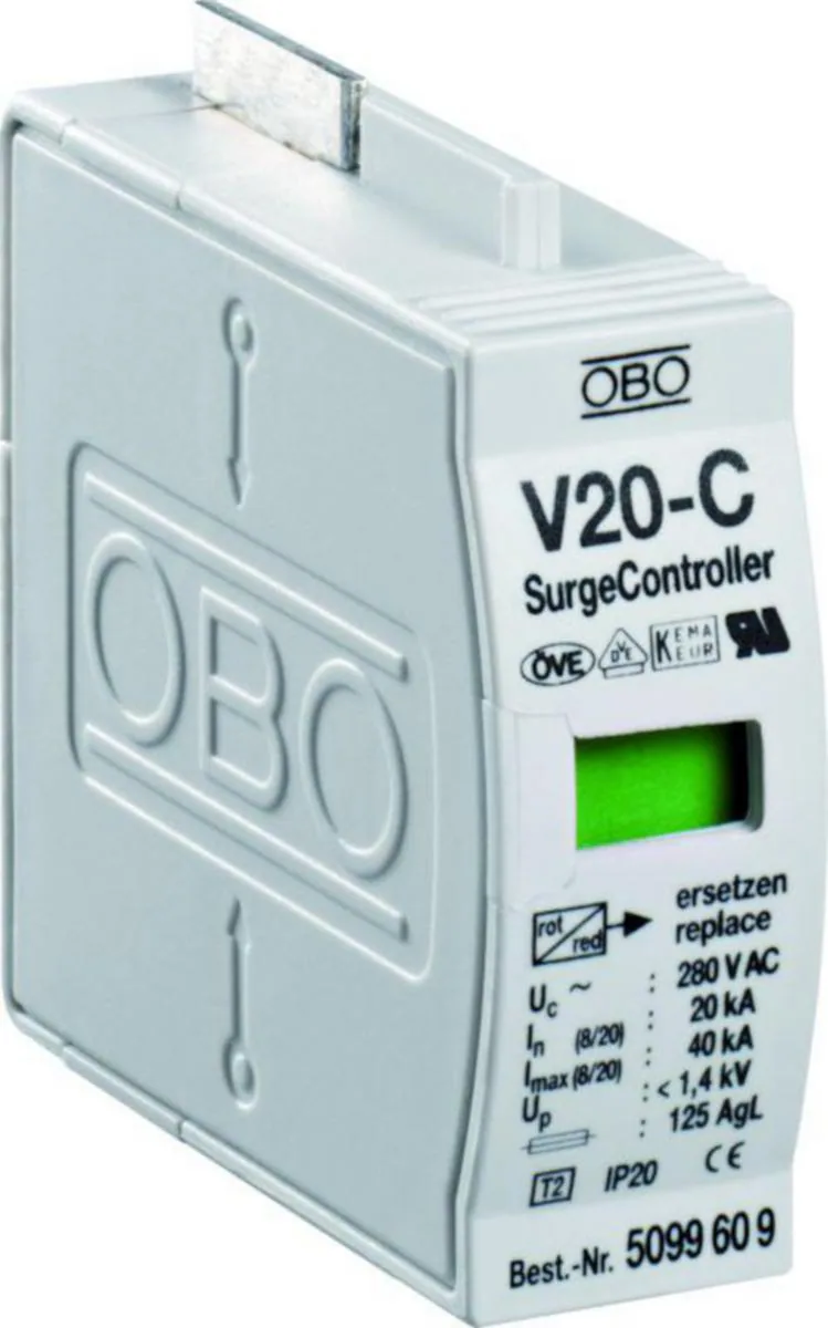 Ylijännitesuojien patruunat Obo - YLIJÄNNITESUOJATARVIKE TBS V20-C 0-280. MODULI