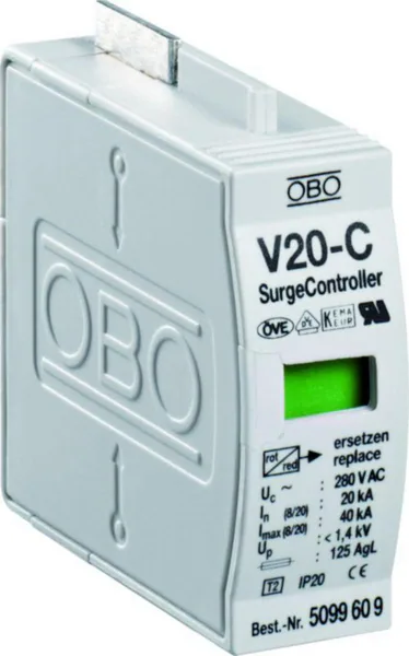 Ylijännitesuojien patruunat Obo YLIJÄNNITESUOJATARVIKE TBS V20-C 0-280. MODULI