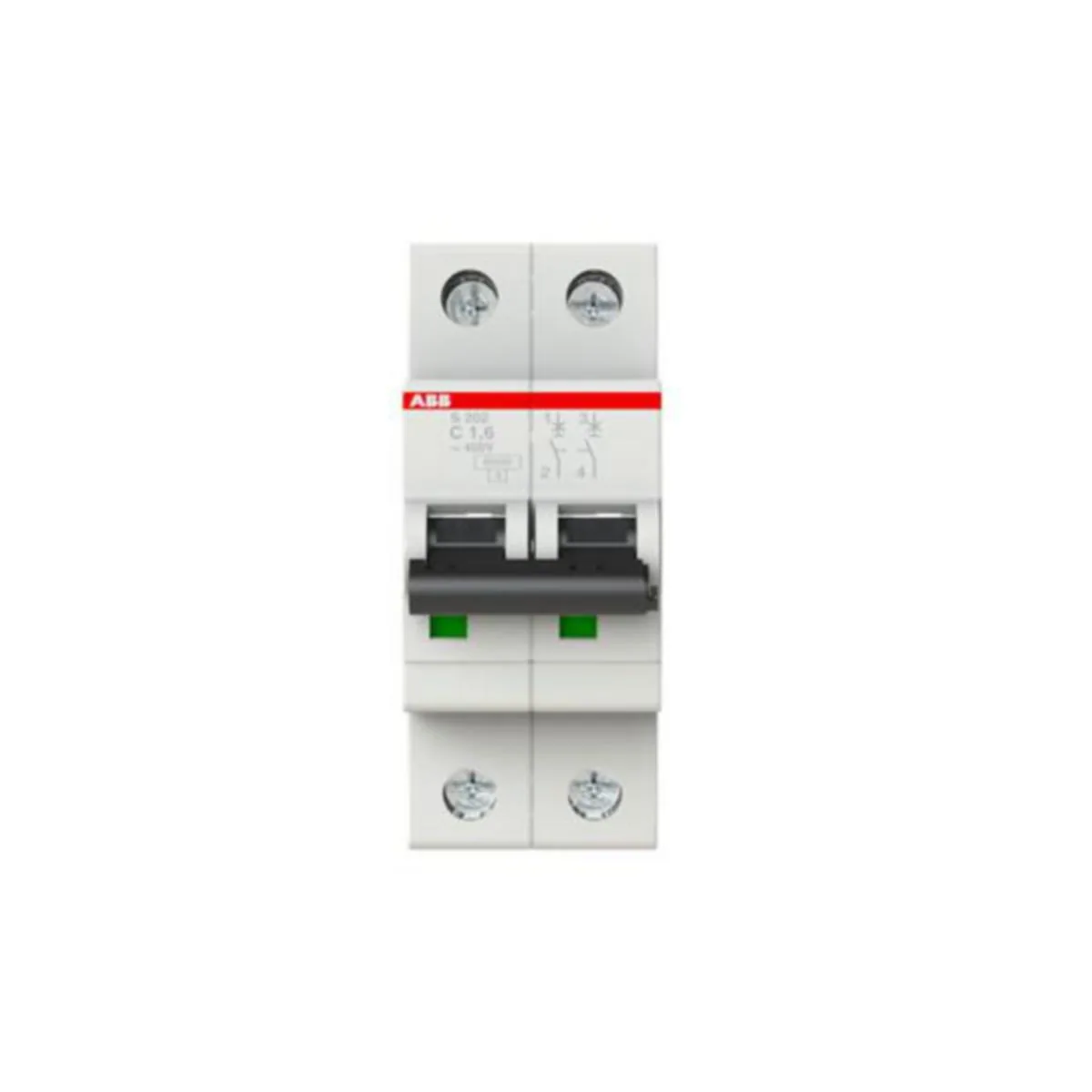 Johdonsuojakatkaisija ABB S200 C-käyrä 2-nap S202-C1.6 C1.6A