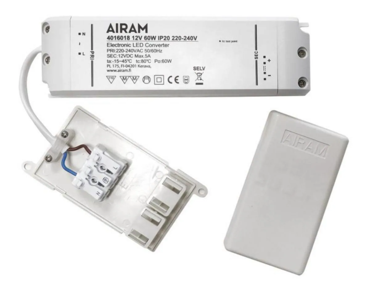 LED-liitäntälaite Airam TASAJÄNNITELÄHDE 12V 60W IP20