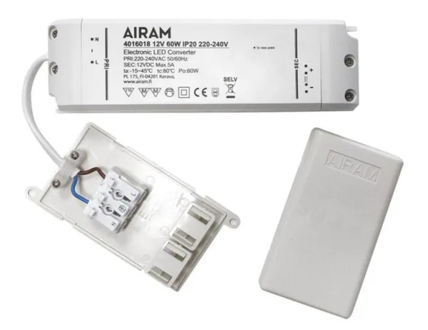 LED-liitäntälaite Airam TASAJÄNNITELÄHDE 12V 60W IP20