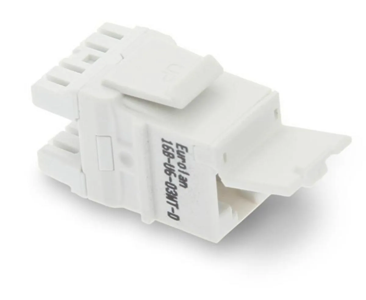Liitinyksikkö Eurolan Cat6 UTP Keystone - LIITINYKSIKKÖ CAT6 UTP EUROLAN KEYSTONE PÖLYLUUKUILLA VALK.