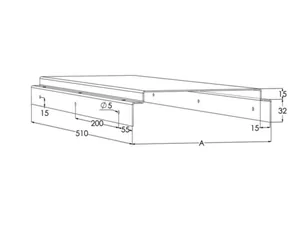 Asennuslevy Meka tikashylly - ASENNUSLEVY TIKASHYLLY MEKA KL-200 L=510 XPG