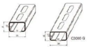 Asennuskisko Profilati - DIN-KISKO PROFILATI C3000WF PASS. 2m 30x15 REIJ.