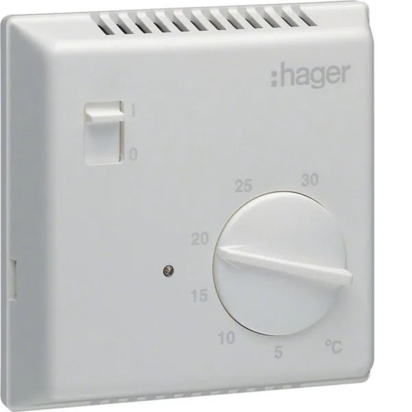 Huonetermostaatti Hager EK051 1S 10A BI KYTK