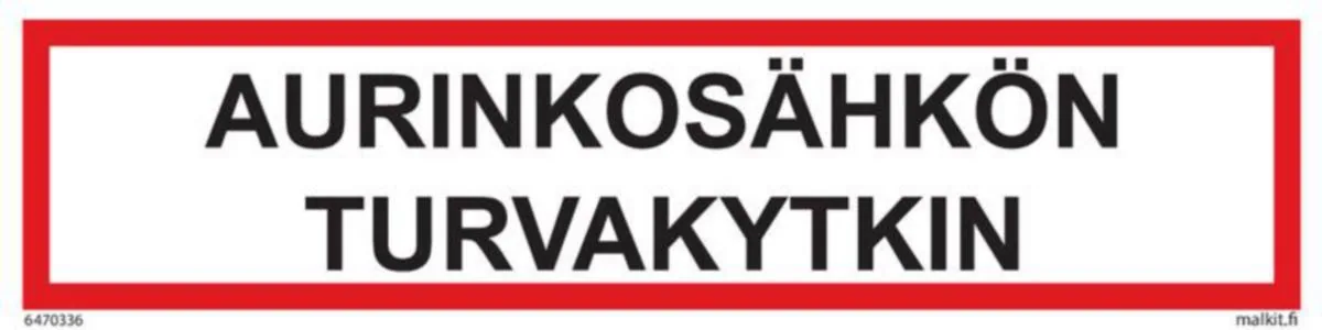 Merkintätarra Malkit Sähköala - MERKINTÄTARRA MALKIT AURINKOSÄHKÖN TURVAKYT 400X100