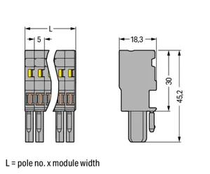 Pistoliitin Wago X-COM - PISTOLIITIN X-COM 3-NAP, 0.08-4MM2,NAARASLIITIN