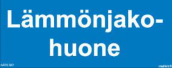 Merkintätarra Malkit Kiinteistö LÄMMÖNJAKOHUONE 100X40