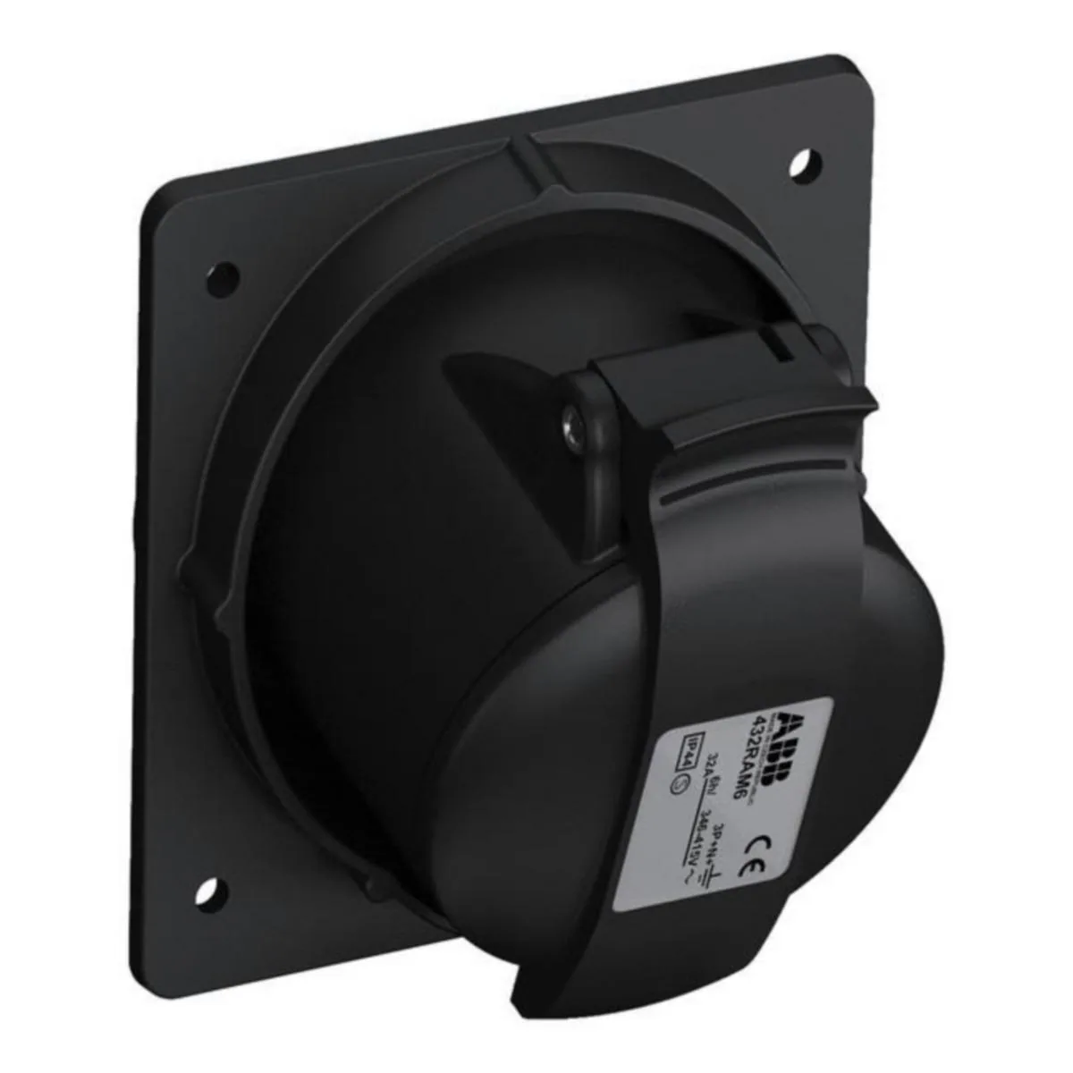 Kojepistorasia Amphenol Easy & Safe Black 6h, 32A, IP44, 3P+N+E – punainen